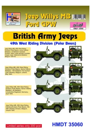 Willys Jeep MB/US Ford GPW British Army Jeeps (49th West Riding Div. Polar Bears) Veilige Betaling