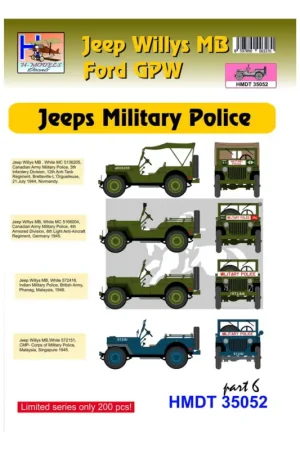 Beperkte Voorraad Willys Jeep MB/US Ford GPW Jeeps Military Police, Pt.6 (Canadian, Indian, Malaysian)
