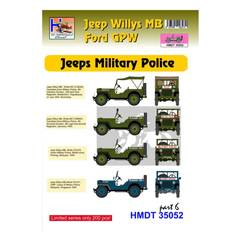 Beperkte Voorraad Willys Jeep MB/US Ford GPW Jeeps Military Police, Pt.6 (Canadian, Indian, Malaysian)