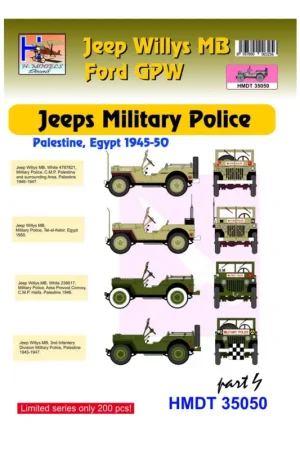 Veilige Betaling Willys Jeep MB/US Ford GPW Jeeps Military Police, Pt.4 (Palestine & Egypt 1945-50)