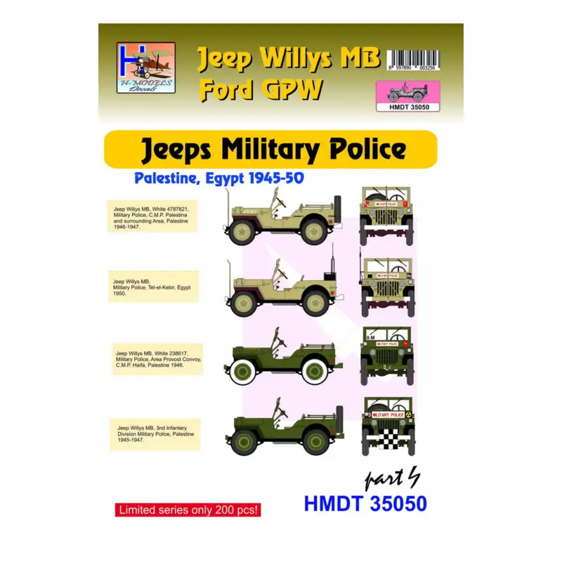 Veilige Betaling Willys Jeep MB/US Ford GPW Jeeps Military Police, Pt.4 (Palestine & Egypt 1945-50)