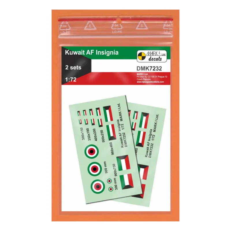 Shop Nu Decal Kuwait AF Insignia, 2 setssignia diameters: 300,900 mmscale diameters: 4.2;12.5 mmflags: 300x150,350x180,400x200,500x250;9