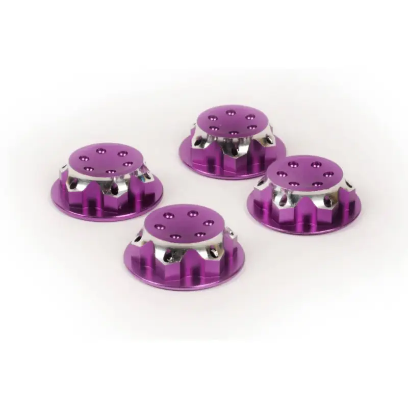 17mm purple aluminum cap nuts (4 pcs) Gecertificeerd
