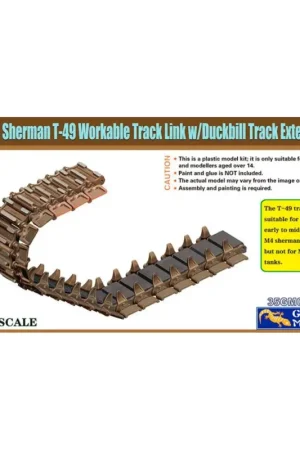 Us m4 sherman t-49 workable track link with duckbill track extenders Populair
