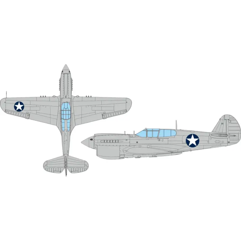 Gereduceerde Prijs P-40E US national insignia circular 1/48