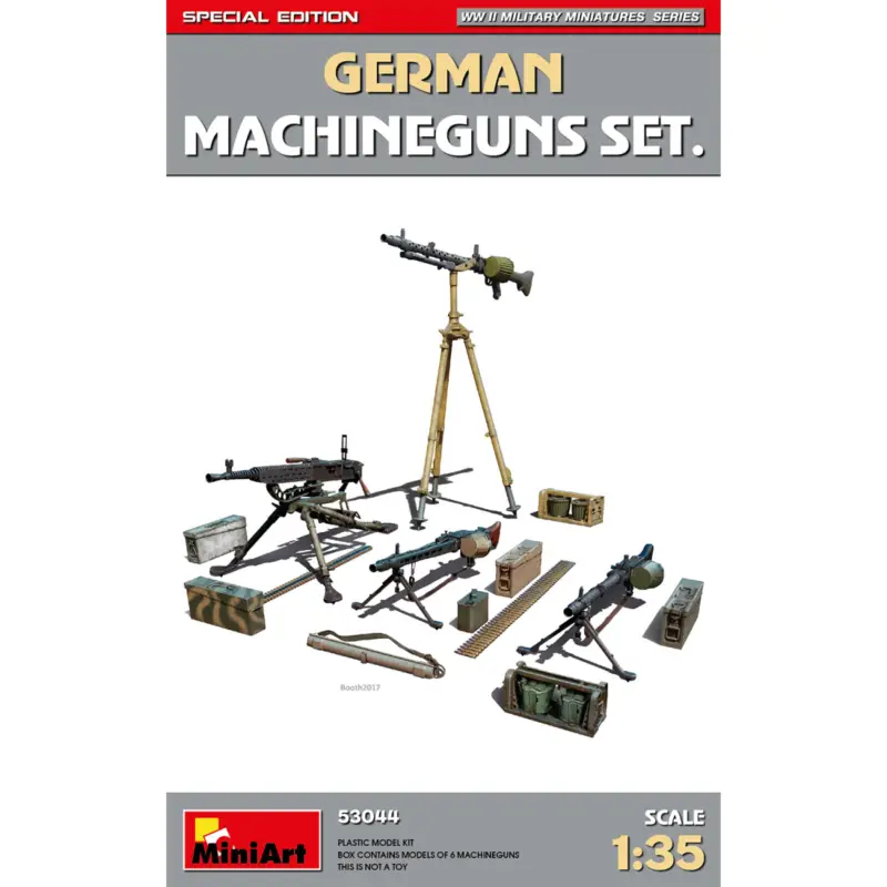 GERMAN MACHINE GUNS SET. SPECIAL EDITION1:35 scale German Machine guns Set featuring six WWII machine guns. This special edition Exclusieve Aanbieding