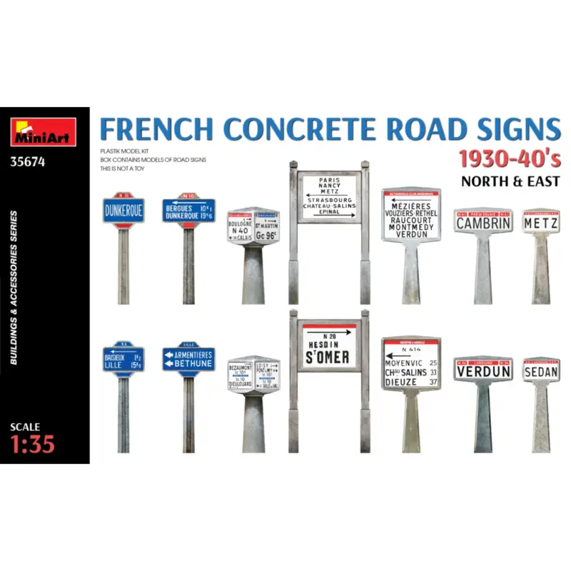 Merkproduct French Concrete Road Signs 1930-40's. North & East