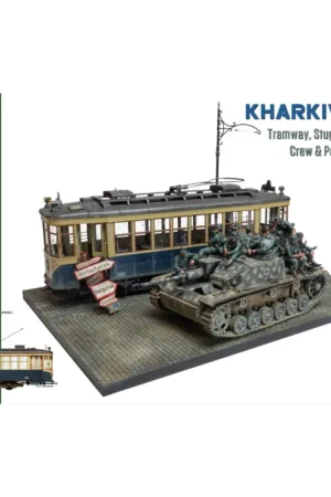 Beste Prijs Kharkiv 1943: Tram & Stug. III Ausf. G w/Crew. Big Set