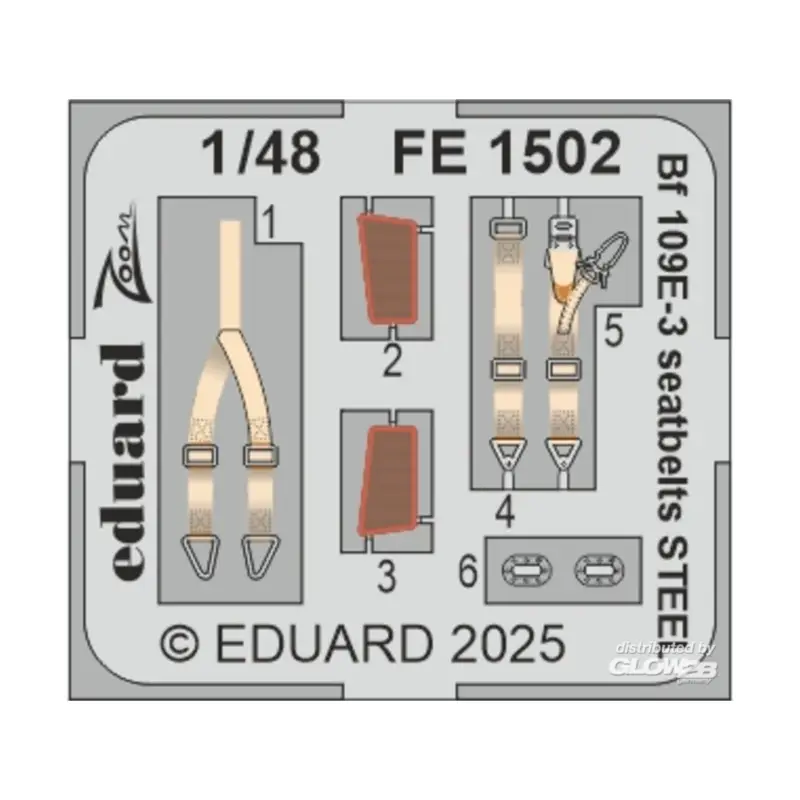 Bf 109E-3 seatbelts STEEL HOBBY BOSS Favoriet