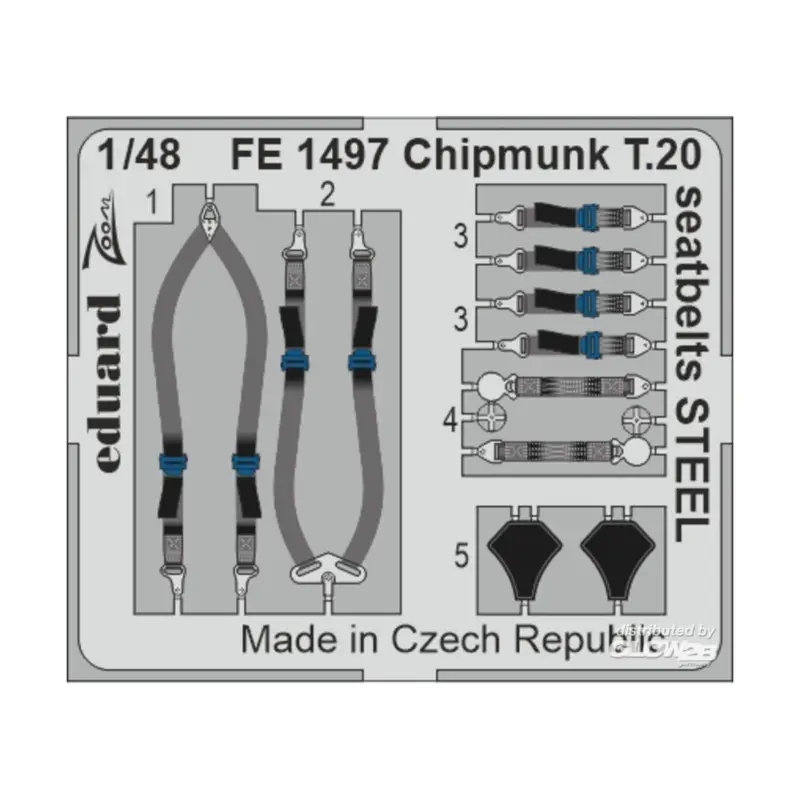 Chipmunk T.20 seatbelts STEEL AIRFIX Lage Prijs