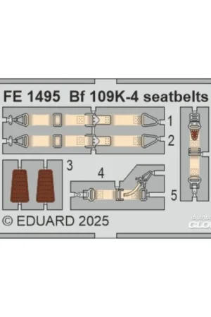 Fabrieksprijs Bf 109K-4 seatbelts STEEL EDUARD