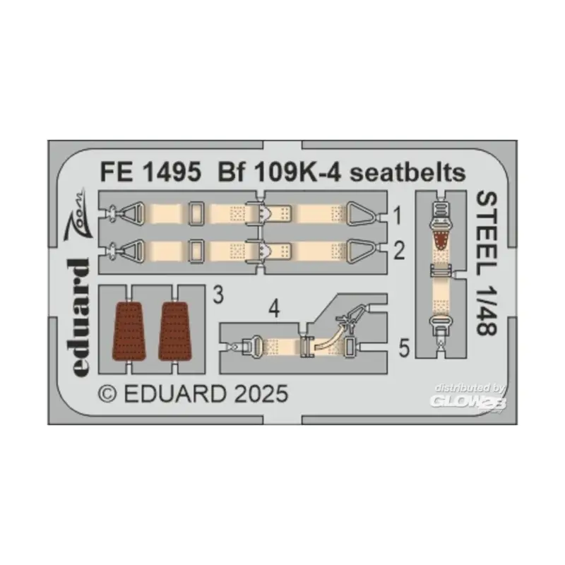 Fabrieksprijs Bf 109K-4 seatbelts STEEL EDUARD
