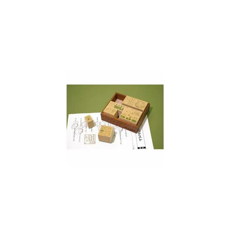 MY NEIGHBOR TOTORO - Totoro & Catbus - Wooden stamps 8.6x10.1x2.6cm Favoriet
