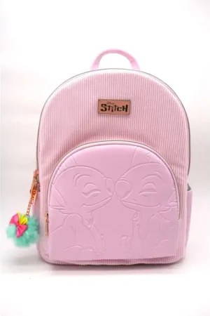 STITCH & ANGEL - Pink Corduroy - Fashion Duo Backpack - '32x25x14cm' Seizoensaanbieding