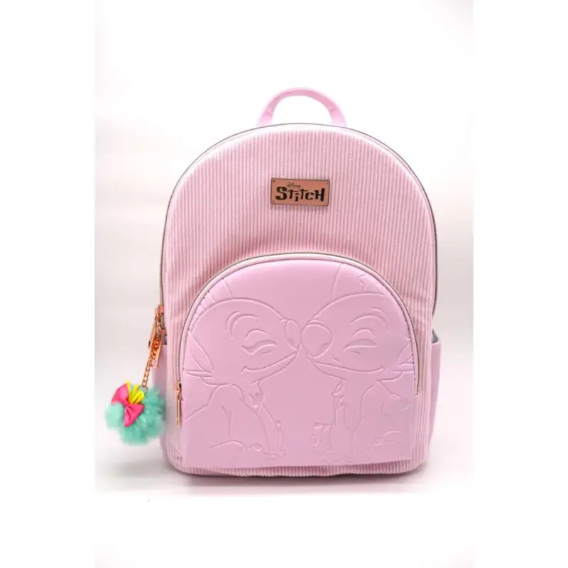 STITCH & ANGEL - Pink Corduroy - Fashion Duo Backpack - '32x25x14cm' Seizoensaanbieding