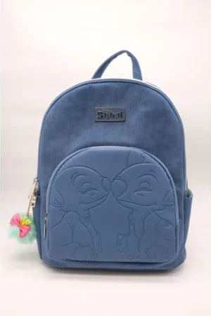 STITCH & ANGEL - Blue Corduroy - Fashion Duo Backpack - '32x25x14cm' Dagaanbieding