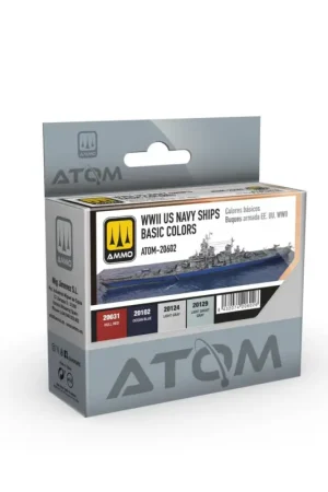 AMMO of MIG: ATOM WWII US Navy Ships Basic Colors Set (4 colors per set) Acrylverf Beperkt Aanbod