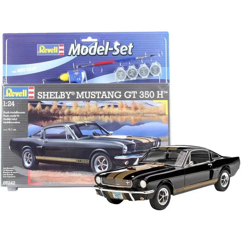 Beste Prijs Shelby Mustang Gt 350 Set - box containing the model, paints, brush and glue Schaalmodel