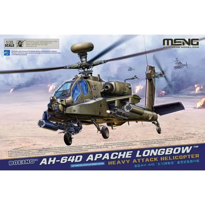 Boeing AH-64D Apache Longbow Heavy Attack Helicopter Schaalmodel Uitverkoop