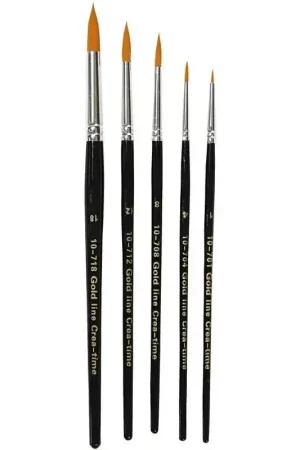 Gold Line penselen, 1-18 , b: 2-7 mm, rond, 5div Pincetten Betaalbaar