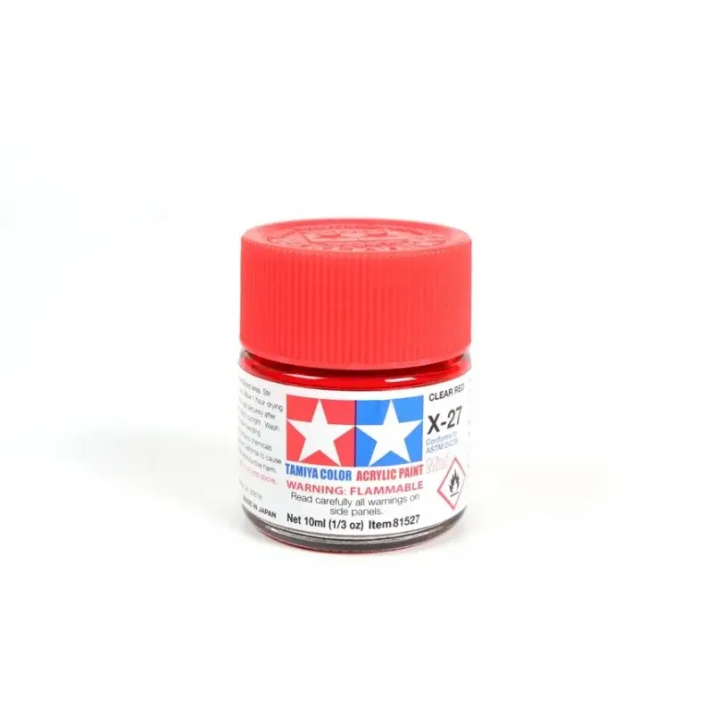 X-27 Clear red 10ml Acrylverf Voordeelprijs