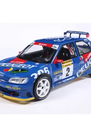 Koop Vandaag Peugeot 306 maxi blue 2 j.ascona / j.billmaier rally de avilès 1997 1/18 Miniatuur