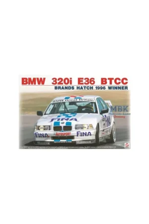 Snelle Levering BMW 320i E36 BTCC Brands Hatch 1996 winner 1:24 Schaalmodel