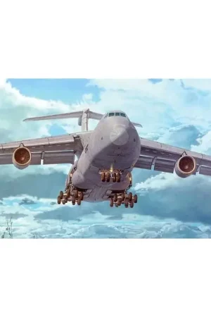 Seizoensaanbieding Lockheed C-5M Super Galaxy Gemodificeerde levensverlengingsvariant. Schaalmodel