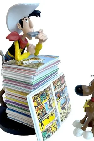 Koop Vandaag 12410 - lucky luke - verzamelbare hars - lucky luke stapelboek Figuurtje