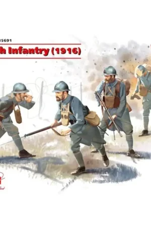 Betaalbaar French Infantry (1916) (4 cijfers) (WWI) (100% nieuwe mallen) Figuren