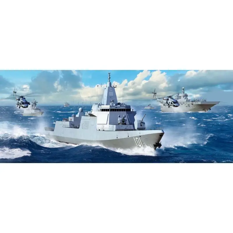 Exclusieve Aanbieding PLA Navy Type 055 DestroyerChinese marine stealth geleide raketvernietiger.6 sprues