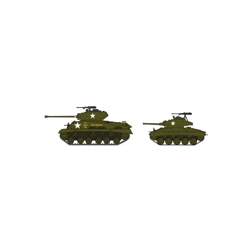 Tijdelijk Beschikbaar Kunststof tankmodellen M4A3E8 Sherman en M24 Chaffee 1:72 Schaalmodel