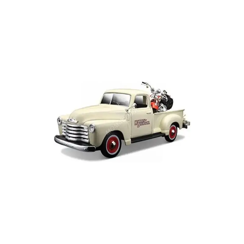 Chevrolet 3100 "harley davidson" pick-up 1950 met motorfiets 2001 Miniatuur Express Levering