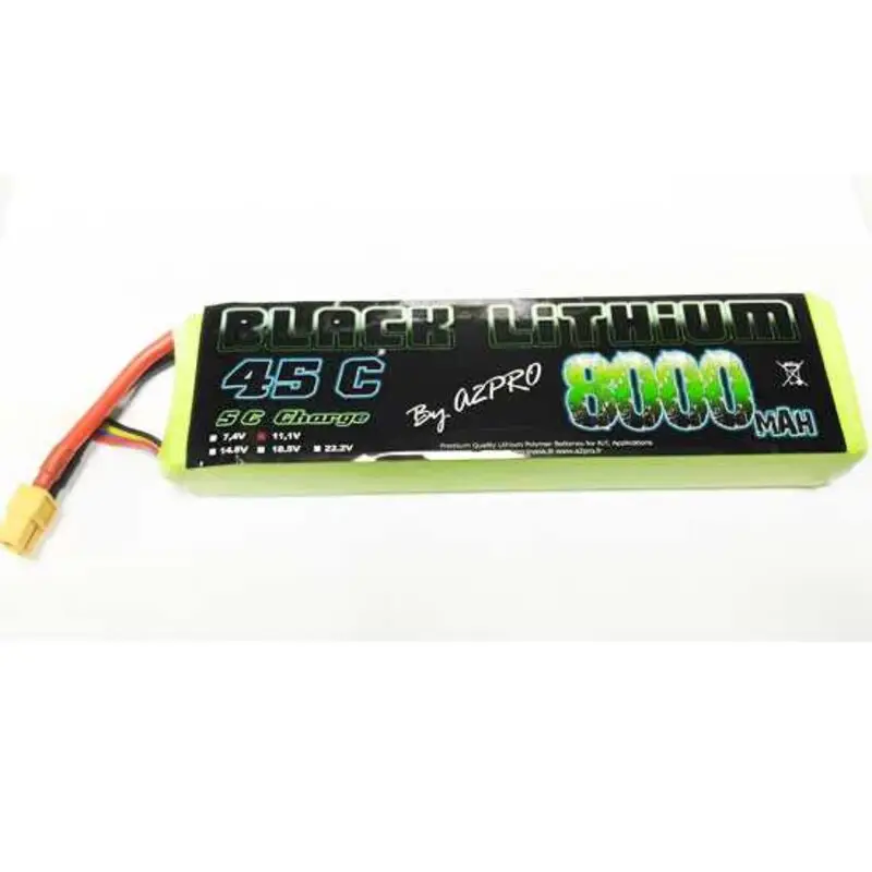 Battery LiPo Black Lithium 8000mAh 45C 3S Stroomvoorziening Weekendaanbieding