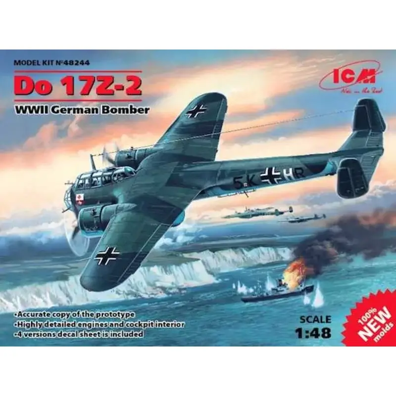 Dornier Do 17Z-2 WWII Duitse Bomber (100% nieuwe mallen) Schaalmodel Laatste Versie