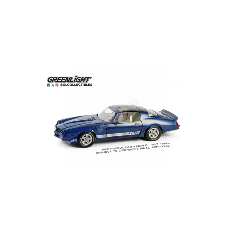 1980 chevrolet camaro z28 with blue sunroof charcoal stripes Miniatuur Seizoensaanbieding