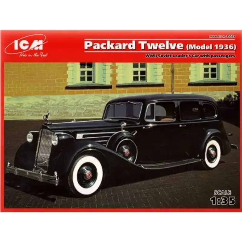 Direct Verzonden Packard Twelve (Model 1936) WWII Soviet Leader's Car with Passengers (4 figures) Schaalmodel