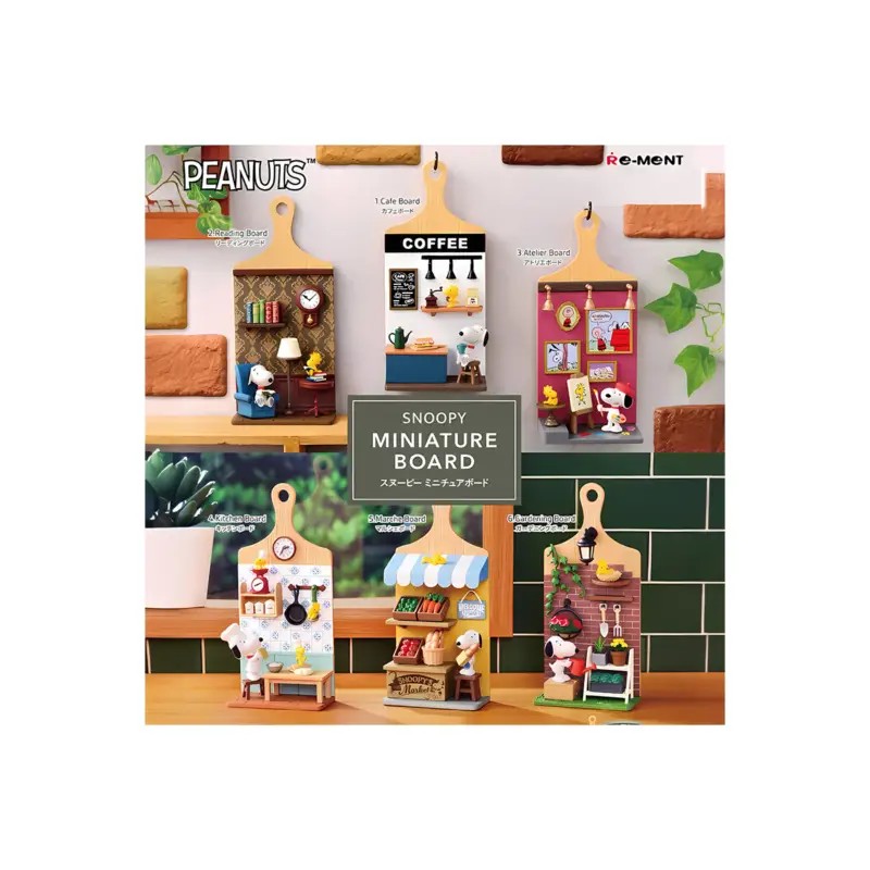 Finale Uitverkoop Snoopy Rement Miniature Board Collection Assortment 6pcs Figuurtje