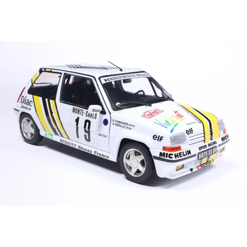 Nieuw Renault 5 gt turbo mk2 white 19 a.oreille/g.thimonier rallye monte-carlo 1989 1/18
