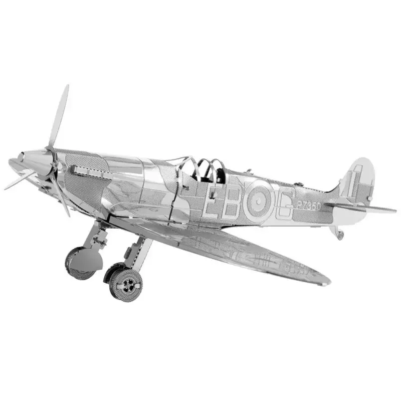 Betaalbaar WWII SUPERMARINE SPITFIRE, metalen 3D-model met 1 vel, op kaart 12x17cm, 14+ Schaalmodel
