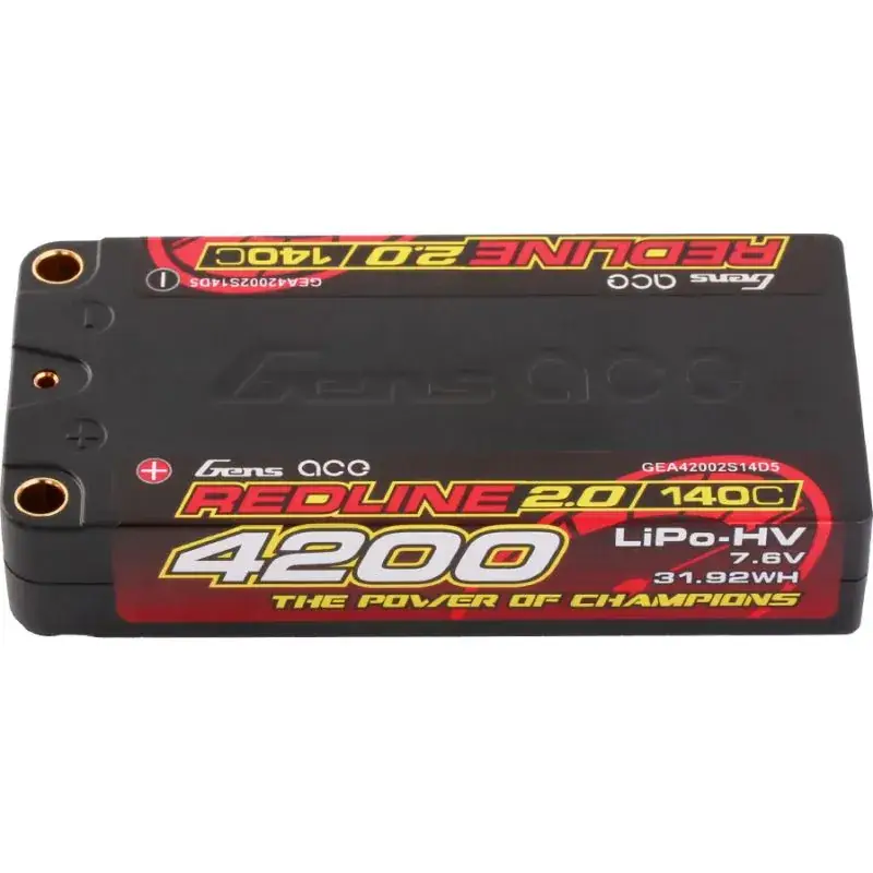 Lage Kosten GensAce Redline 2.0 Shorty 2S HV 7.6V-140C-4200 96x47x18.5mm 157g Lipo Accu
