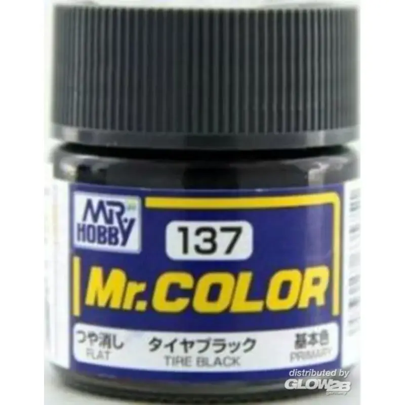Gratis Retour Mr Hobby -Gunze Mr. Color (10 ml) Tire Black Acrylverf