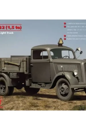 Direct Verzonden Typ 2,5-32 (1,5 to), WWII German Light Truck. The first plastic model kit 1:35 scale of German 1.5 ton Opel Blitz 2.5-32 truck