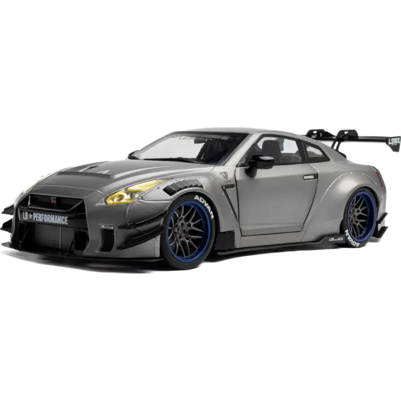 Solido 1805815 nissan gt-r (r35) w/ liberty walk body kit 2.0 silver 2023 1/18 Miniatuur Gratis Retour