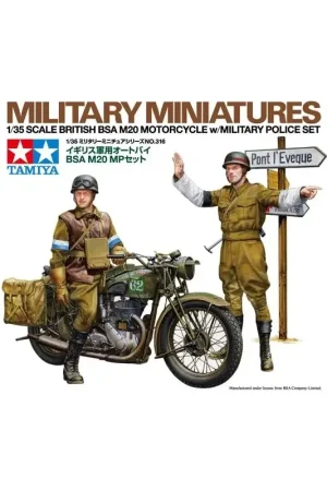 BSA M20 Motorcycle with British Military Police Schaalmodel Uitverkoop