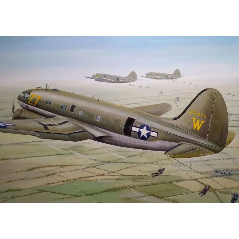 Curtiss C-46D Commando 'Operation Varsity' hars onderdelen (motoren) Schaalmodel Weekendaanbieding