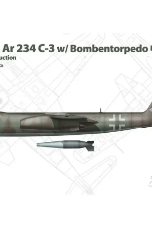 Bestseller Arado Ar 234 C-3 met eerste productie van Bombentorpedo Schaalmodel