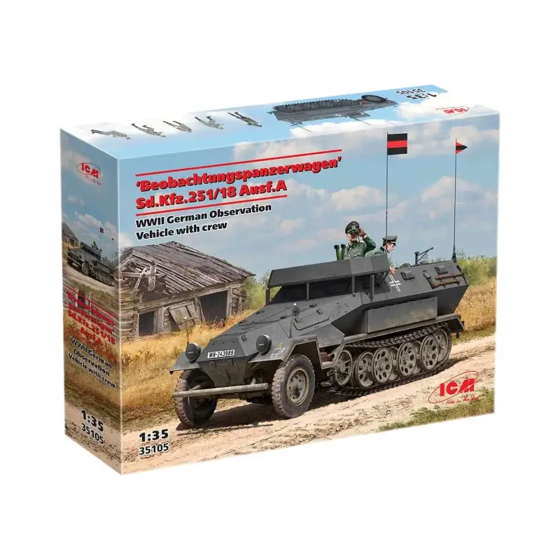 Dagaanbieding 'Beobachtungspanzerwagen' Sd.Kfz.251/18 Ausf.A, WWII German Observation Vehicle with crew