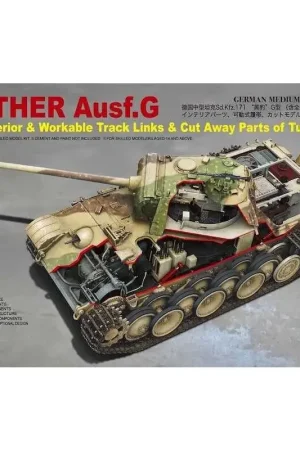 Goedkoop Pz.Kpfw.V Ausf.G Panther met volledig interieur en weggesneden delen Schaalmodel