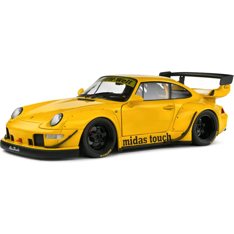 Korting Solido 1808504 rwb bodykit midas touch yellow 2023 1/18 Miniatuur